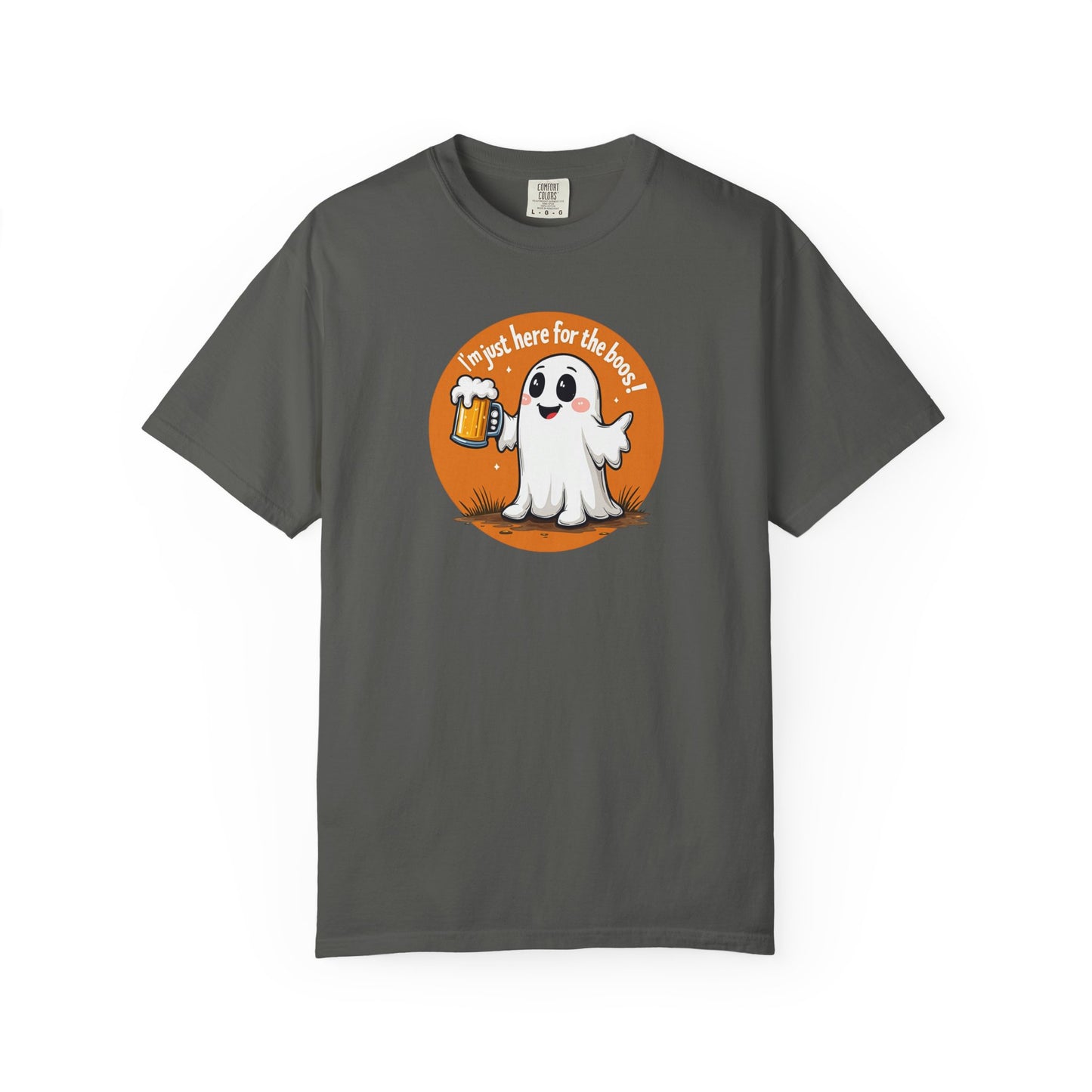 Halloween Ghost Beer T-Shirt — "I’m Just Here for the Boos" Cute Spooky Tee