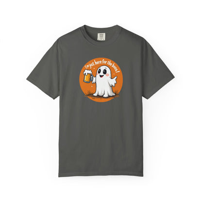 Halloween Ghost Beer T-Shirt — "I’m Just Here for the Boos" Cute Spooky Tee