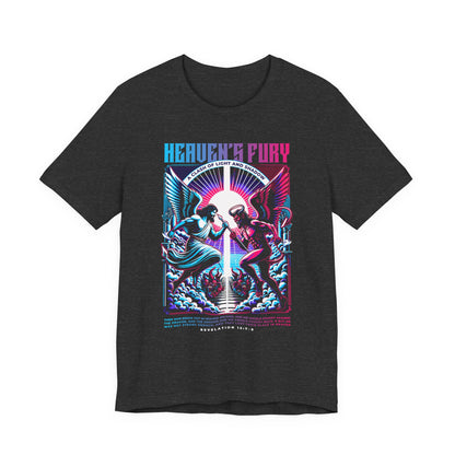 Heaven's Fury Graphic Tee — Neon Angel vs Demon Battle T-Shirt