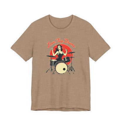 Love Tap Drums, Drummer Tee - Perfect for Music Lovers, Band Merch, Gifts for Musicians, Concerts, Casual Wear, Love Tap Drums - Psychonaut Swag
