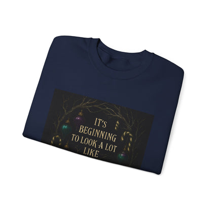Goth‑Mas Crewneck Sweatshirt — "It's Beginning to Look a Lot Like Goth‑Mas" Holiday Gothic Sweater
