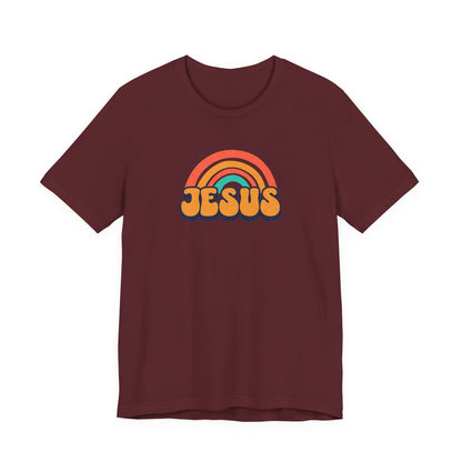 Jesus Rainbow T-Shirt — Retro Christian Faith Tee