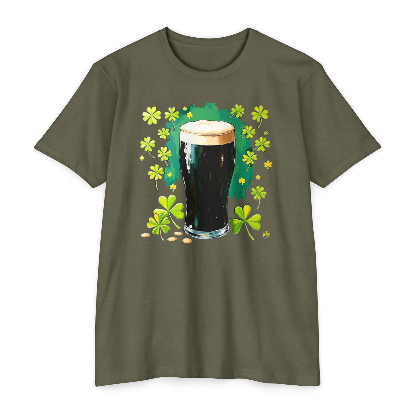 St. Patrick's Day Pint T-Shirt — Irish Beer Shamrock Design