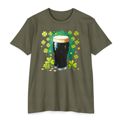 St. Patrick's Day Pint T-Shirt — Irish Beer Shamrock Design