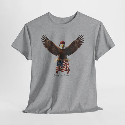 America F Yeah Eagle Tee — Patriotic Flag Graphic Shirt