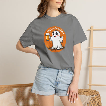 Halloween Ghost Beer T-Shirt — "I’m Just Here for the Boos" Cute Spooky Tee