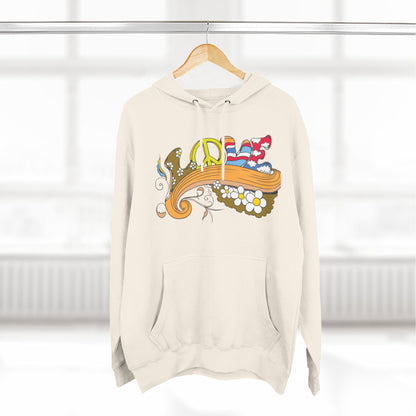Love and Peace, Three-Panel Fleece Hoodie