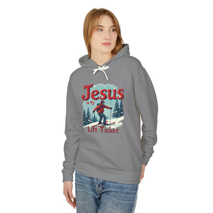 Jesus Is My Lift Ticket Hoodie — Christian Skiing Pullover