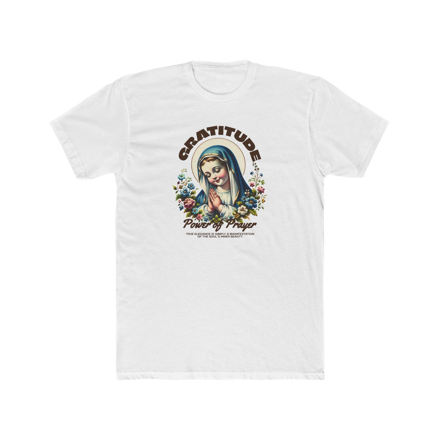 Gratitude Prayer Tee — Vintage Madonna Floral Cotton Shirt