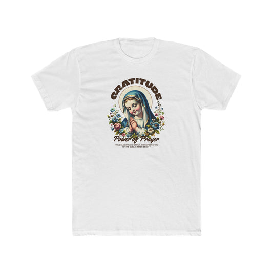 Gratitude Prayer Tee — Vintage Madonna Floral Cotton Shirt