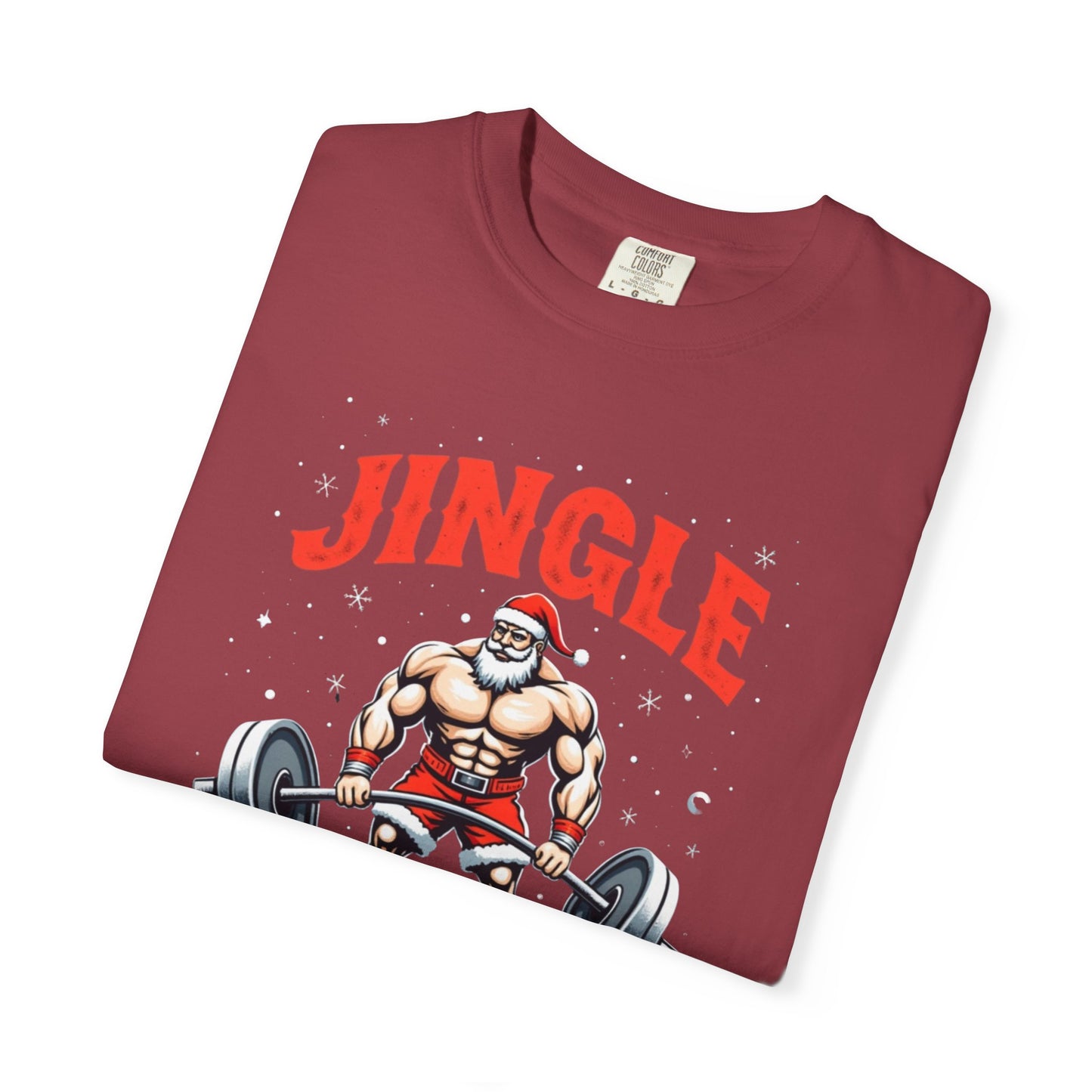Jingle Weights T-Shirt — Santa Weightlifting Gym Tee (Christmas Fitness Gift)