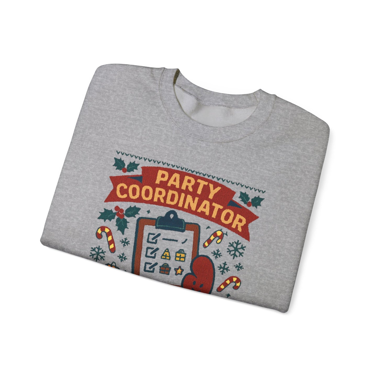 Holiday Party Coordinator Sweatshirt — “Chief Holiday Organizer” Christmas Crewneck
