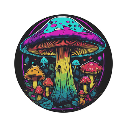 Magical Mushroom, Psychedelic Round Drum Rug