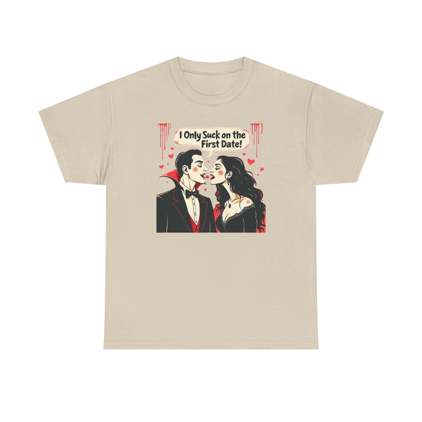Vampire Couple Tee — "I Only Suck on the First Date" Gothic Graphic T-Shirt