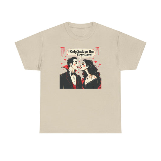 Vampire Couple Tee — "I Only Suck on the First Date" Gothic Graphic T-Shirt