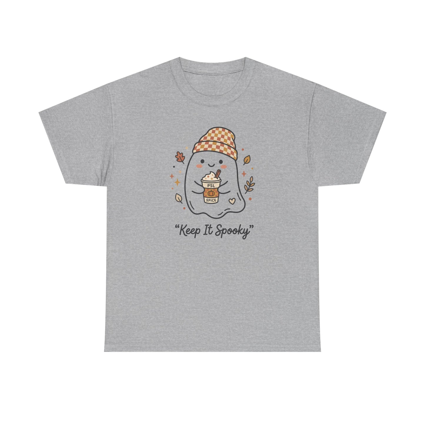 Keep It Spooky Ghost Tee — Cute Fall Halloween Shirt with Pumpkin Latte