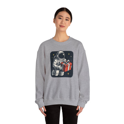 Astronaut holding Gift,  Unisex Heavy Blend™ Crewneck Sweatshirt