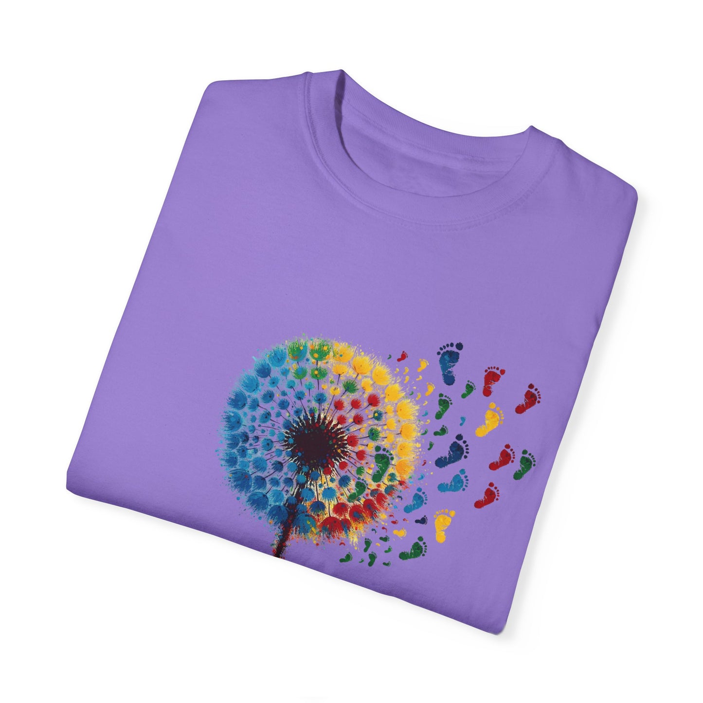 Dandelion baby feet, Unisex Garment-Dyed T-shirt - Psychonaut Swag
