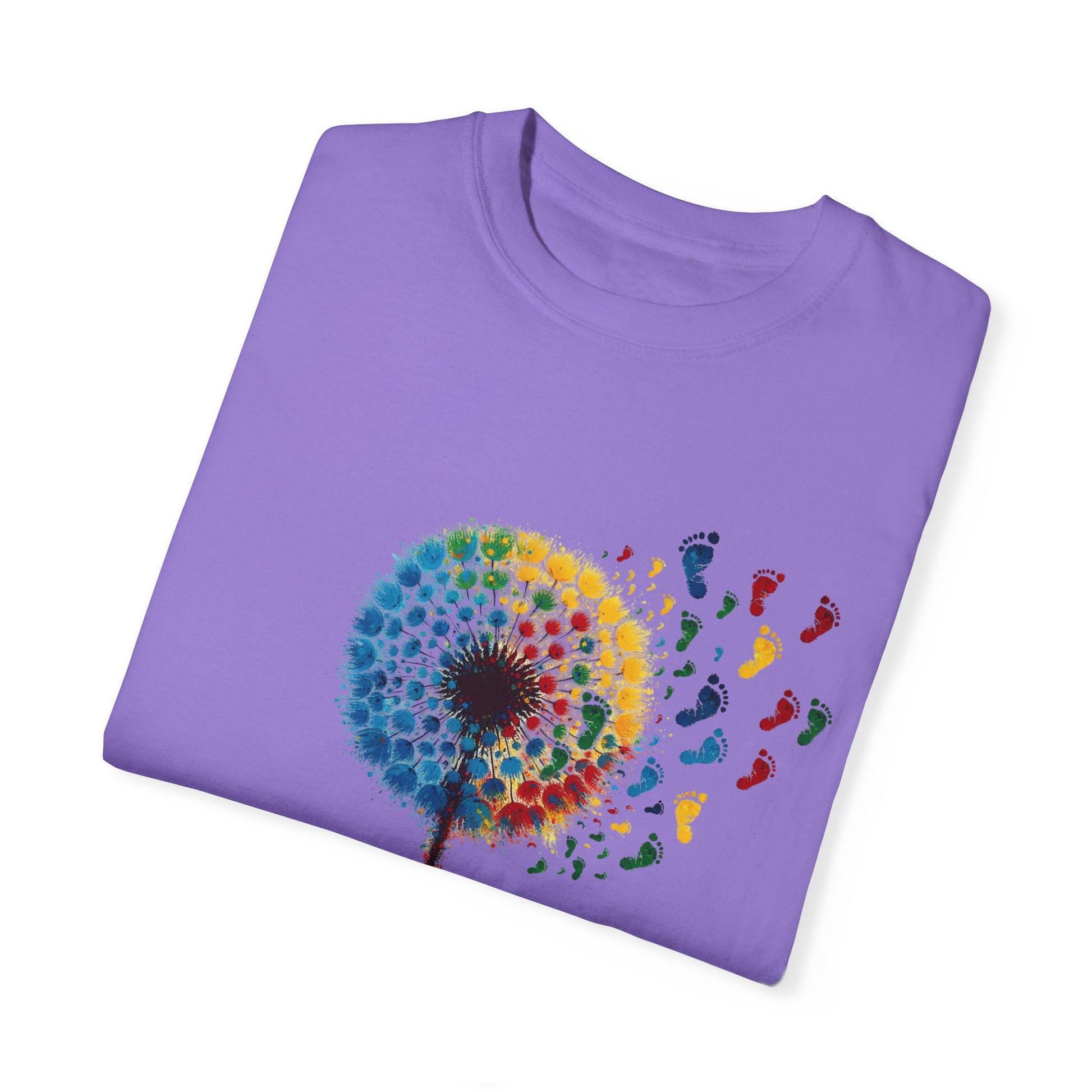 Dandelion baby feet, Unisex Garment-Dyed T-shirt - Psychonaut Swag