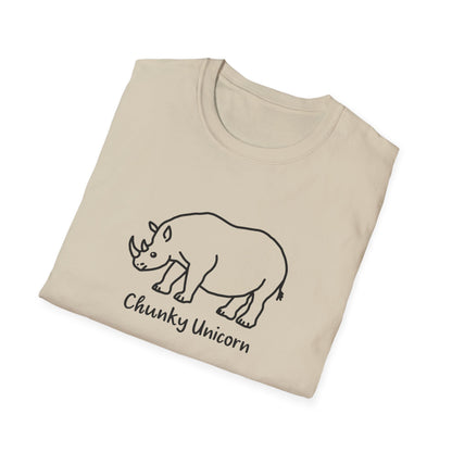 Chunky Unicorn, Rhino, Unisex Softstyle T-Shirt, Funny Tee, Gift for Animal Lovers, Casual Wear, Birthday Present, Unique Graphic Shirt
