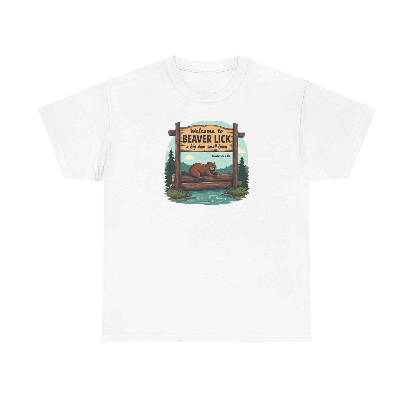 Beaver Lick Welcome Sign T-Shirt — Retro Outdoors Camping Graphic Tee