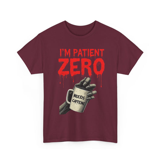 Patient Zero Unisex Heavy Cotton Tee, Horror T-Shirt, Halloween Apparel, Unique Graphic Tee, Casual Wear, Gift for Fans