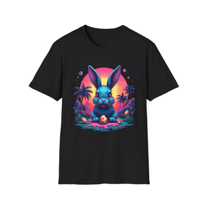 Easter Bunny Neon Sunset, unisex T-Shirt