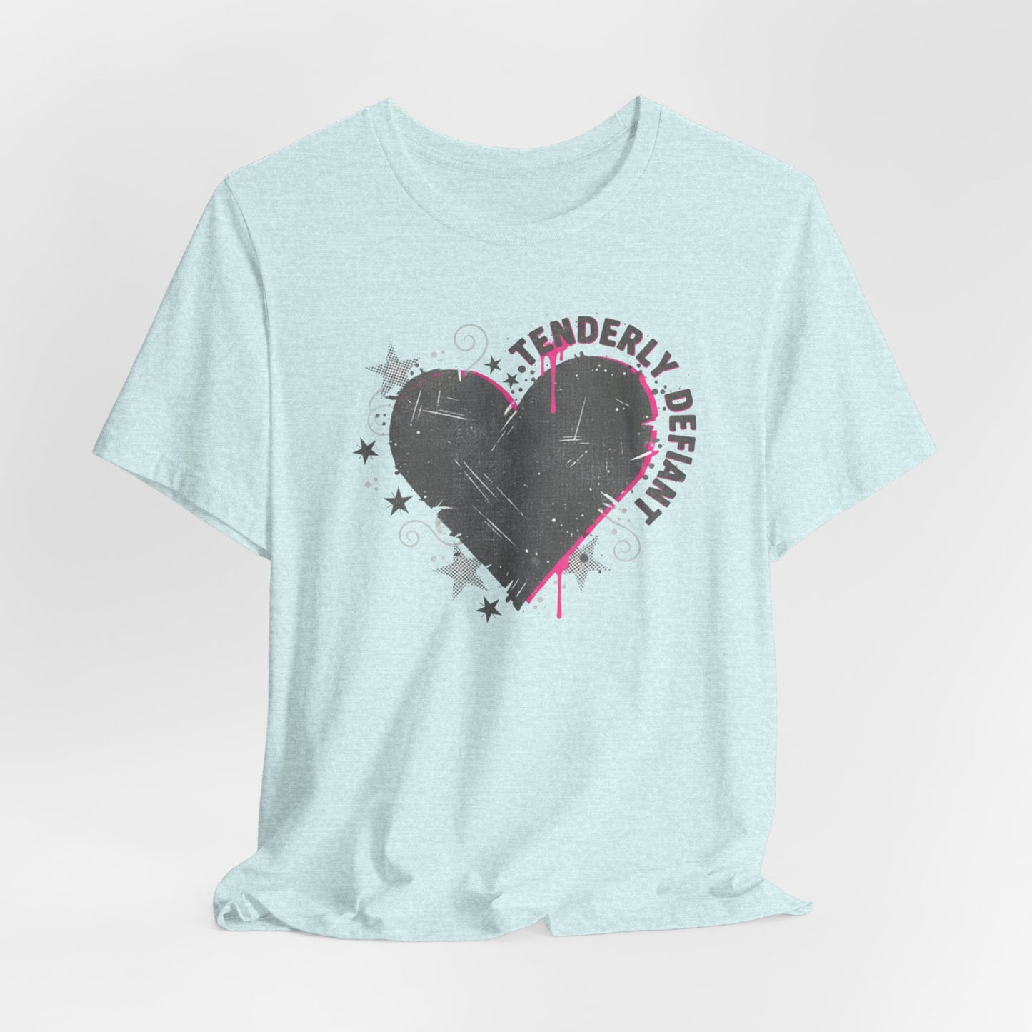 Tenderly DeFallen Heart Tee — Grunge Heart Graphic T-Shirt