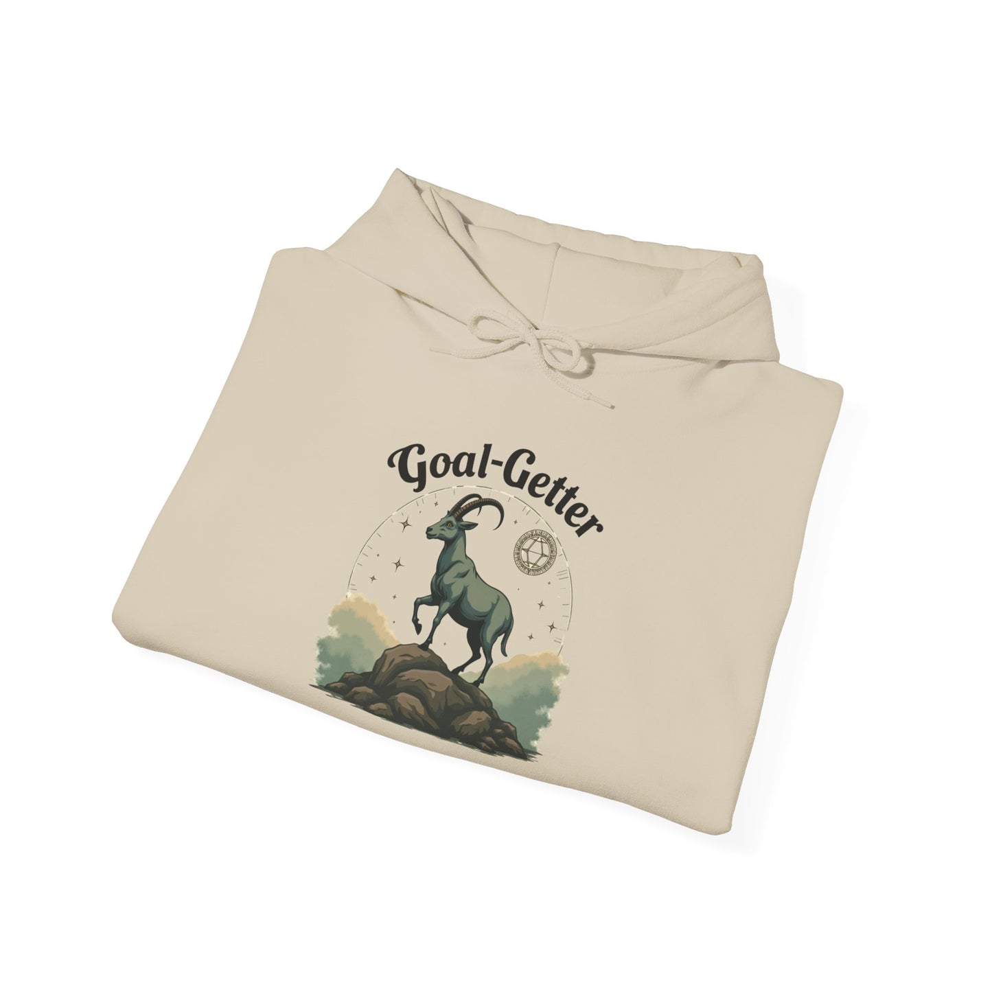Goal-Getter Goat Hoodie – Motivational Graphic Pullover