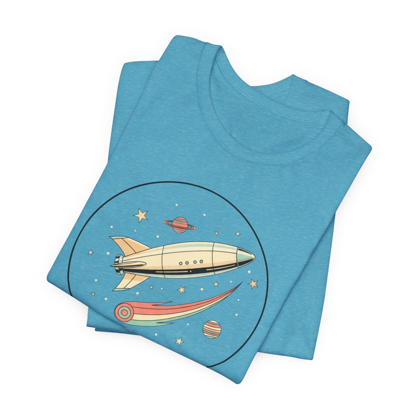 Lunar Excursion Rocket T‑Shirt — Retro Space Graphic Tee