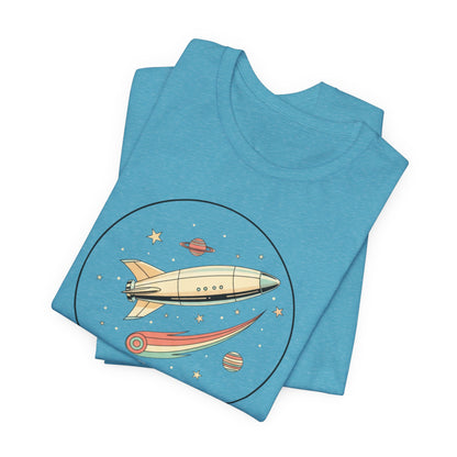 Lunar Excursion Rocket T‑Shirt — Retro Space Graphic Tee