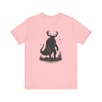 Krampus Squatch T-Shirt — Deer-Antlered Sasquatch Graphic Tee