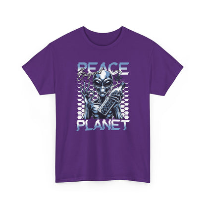 Peace Planet Alien T‑Shirt — Retro Sci‑Fi Graphic Tee