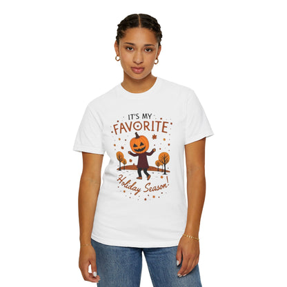 Halloween Pumpkin Head T-Shirt — "It's My Favorite Holiday Season!"