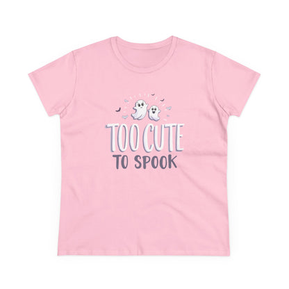 Too Cute to Spook Women's Cotton Tee, Halloween T-Shirt, Ghostly Graphic Tee, Casual Fall Apparel, Fun Halloween Outfit