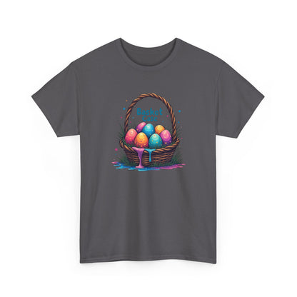 Basket Case, Easter Basket Tee — Colorful Painted Easter Eggs Graphic Shirt