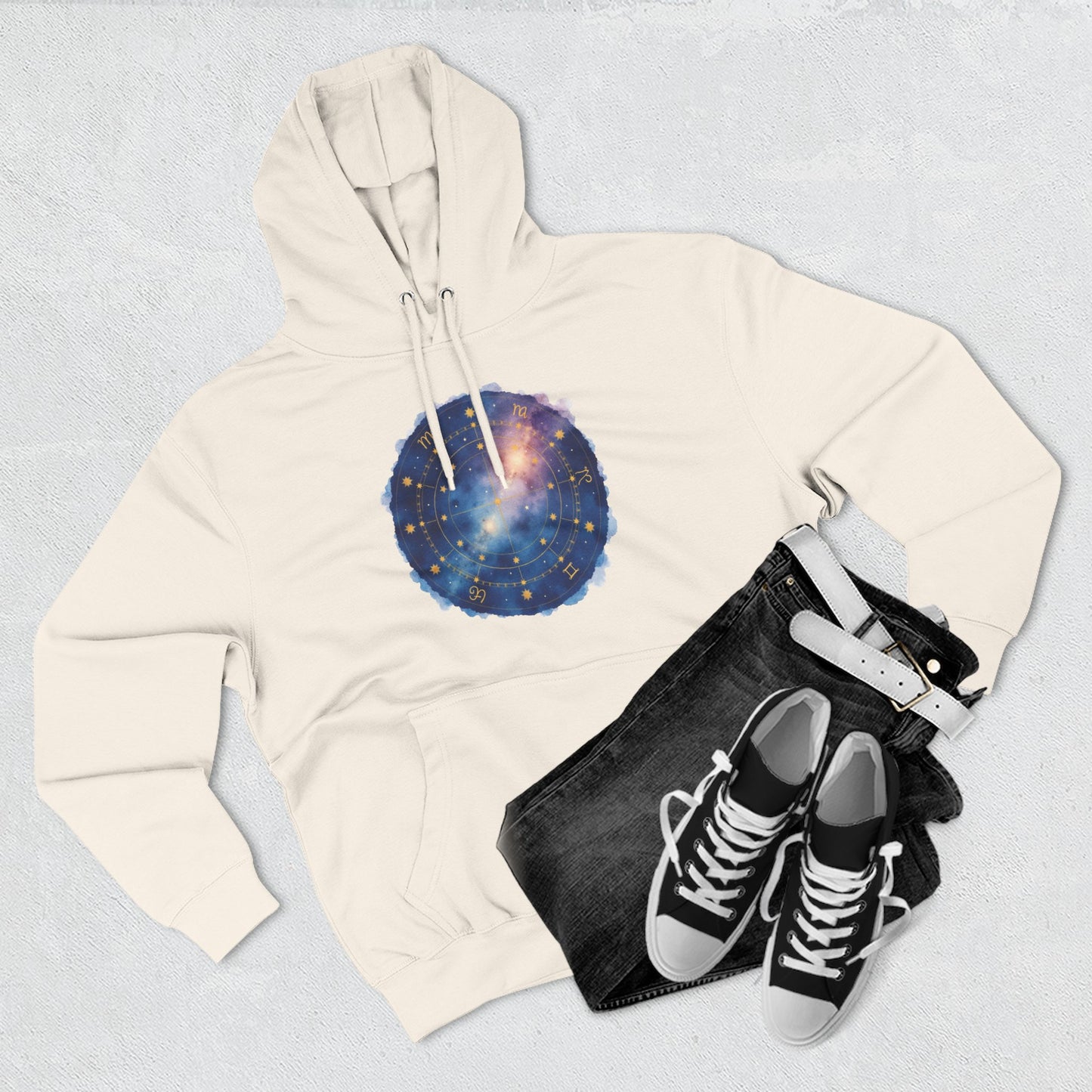 Galaxy Constellation Hoodie — Cosmic Star Map Fleece Pullover