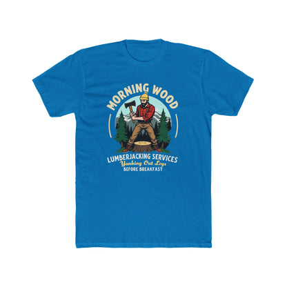 Morning Wood Lumberjack T-Shirt — 'Lumberjacking Services: Waking Our Log Before Breakfast' Vintage Tee