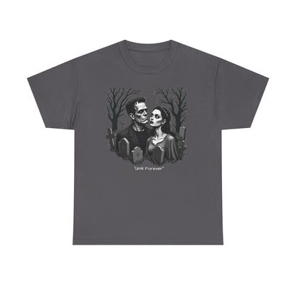 Gothic 'Until Forever' Couple Tee — Anniversary Season Graphic T-Shirt