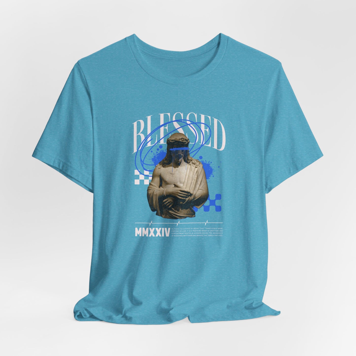 Blessed Statue Graphic Tee — Vintage Aesthetic Rome MMXXIV T-Shirt