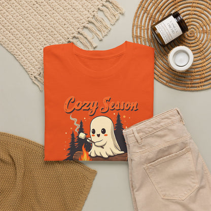 Cozy Season Tee — Cute Ghost Campfire Halloween T-Shirt
