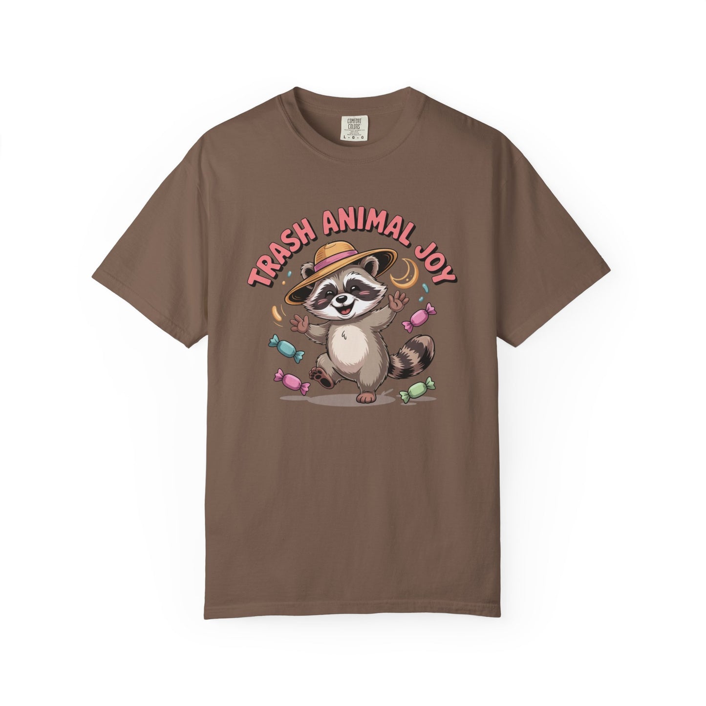 Trash Animal Joy Raccoon T-Shirt — Cute Candy-Loving Graphic Tee