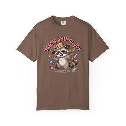 Trash Animal Joy Raccoon T-Shirt — Cute Candy-Loving Graphic Tee