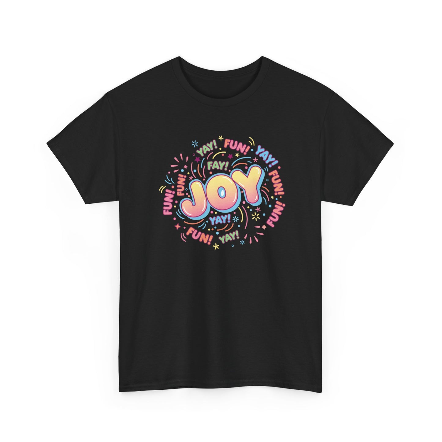 Joy Graphic Tee — Colorful Playful 'JOY' Design Casual T-Shirt