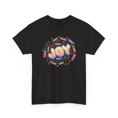 Joy Graphic Tee — Colorful Playful 'JOY' Design Casual T-Shirt