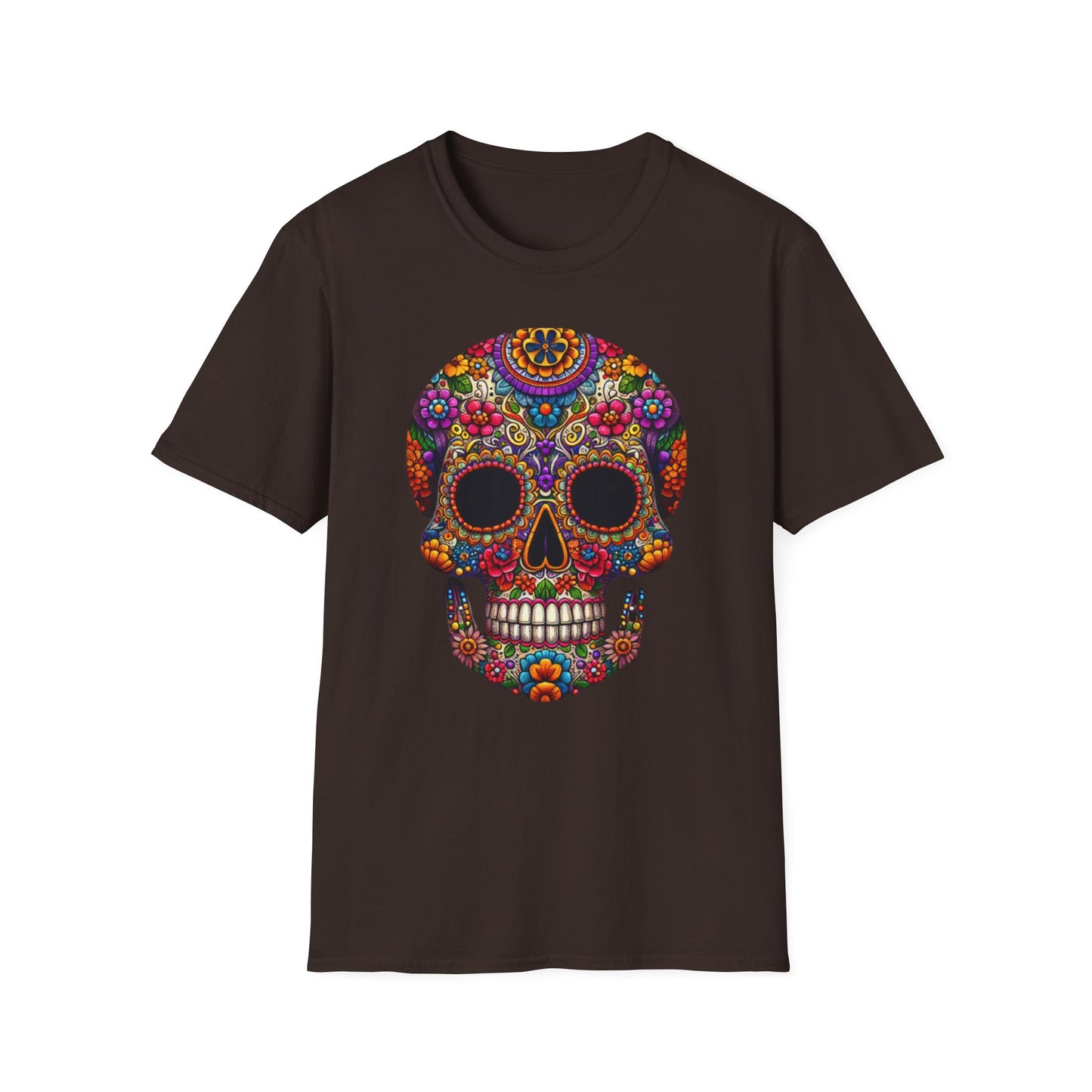 Floral Skull, Unisex Softstyle T-Shirt - Psychonaut Swag