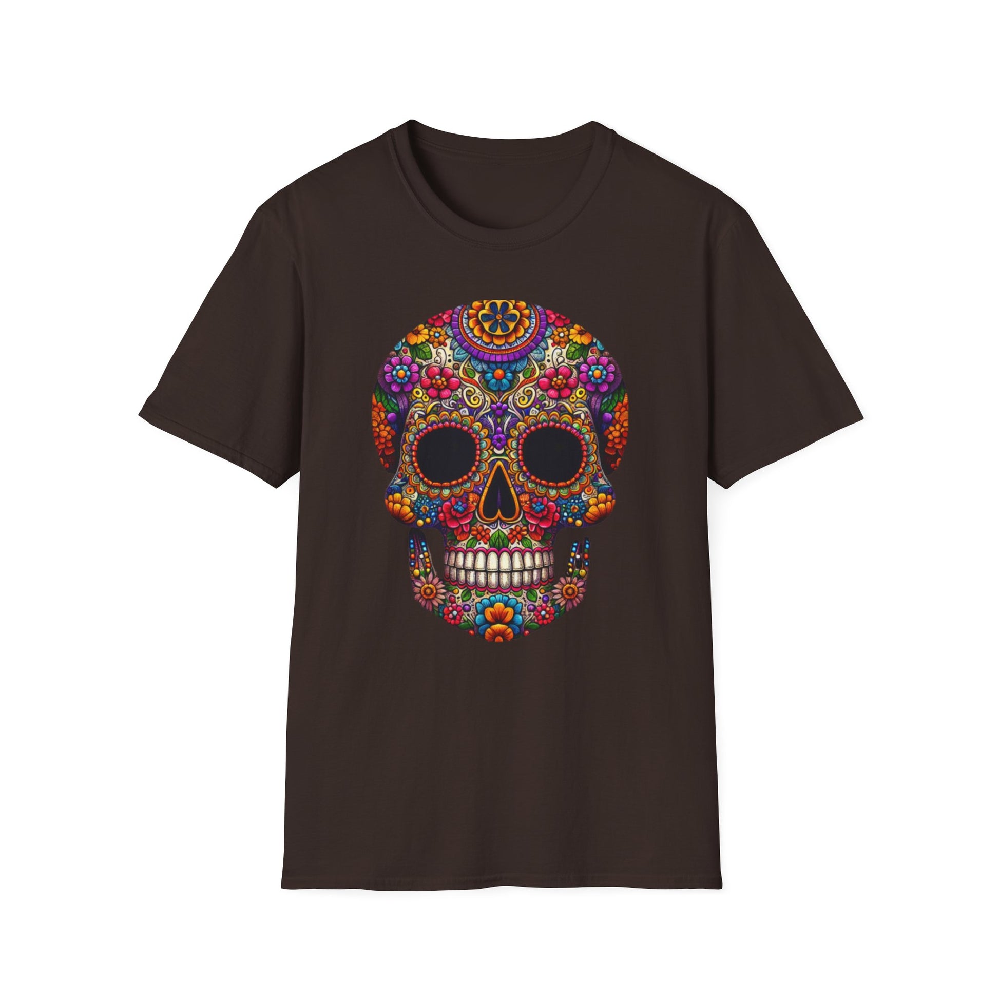Floral Skull, Unisex Softstyle T-Shirt - Psychonaut Swag