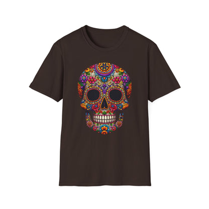 Floral Skull, Unisex Softstyle T-Shirt - Psychonaut Swag