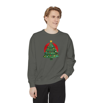 Christmas Tree Sweater, Unisex Garment-Dyed Sweatshirt