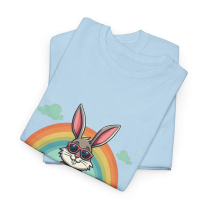 Easter Bunny Rainbow T-Shirt — Cute Bunny Holding Eggs Tee